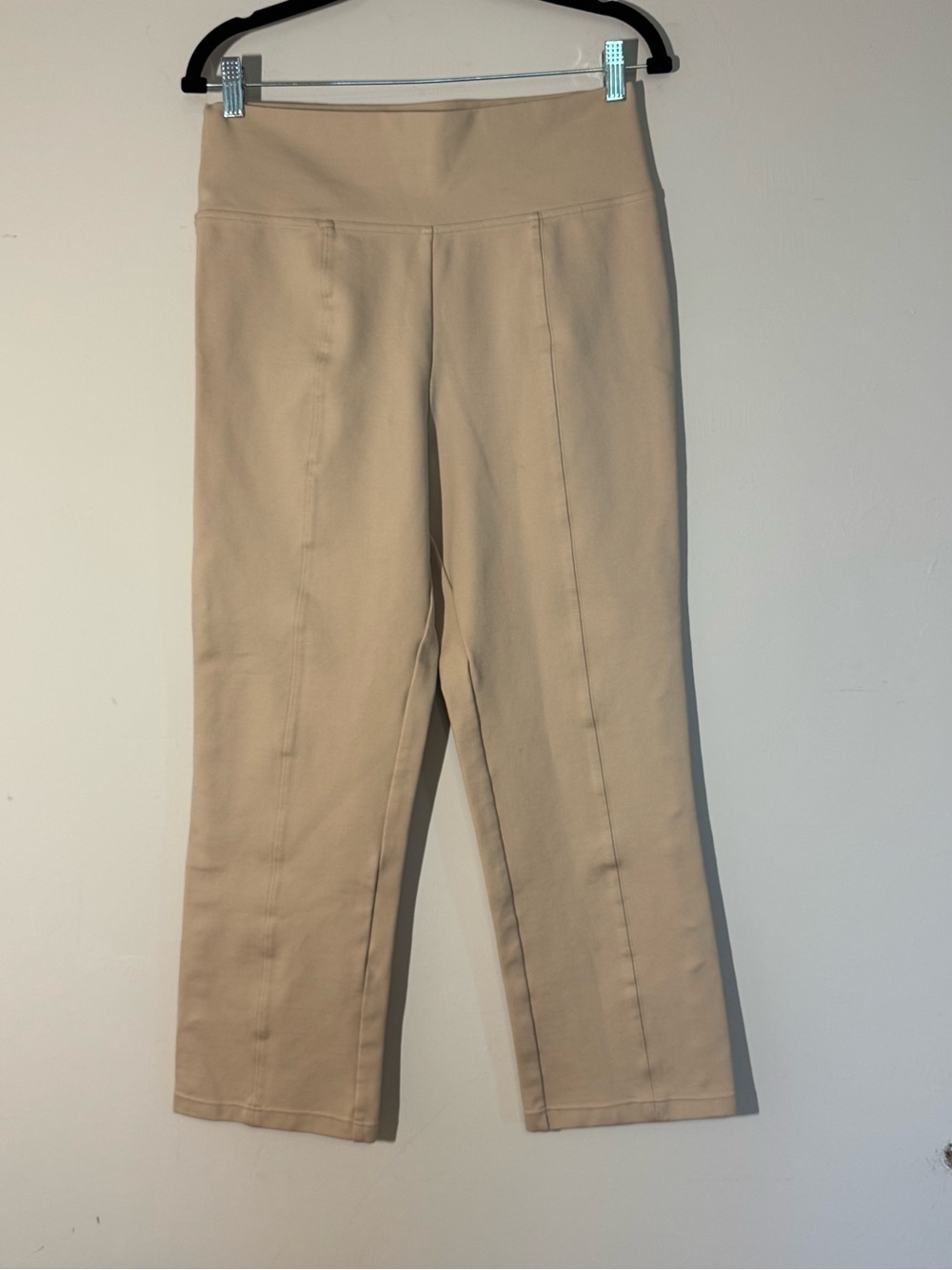 Tyler Böe Ponte Knit Cropped Straight Leg Pull-On Pants Beige Size 8 - Picture 3 of 6